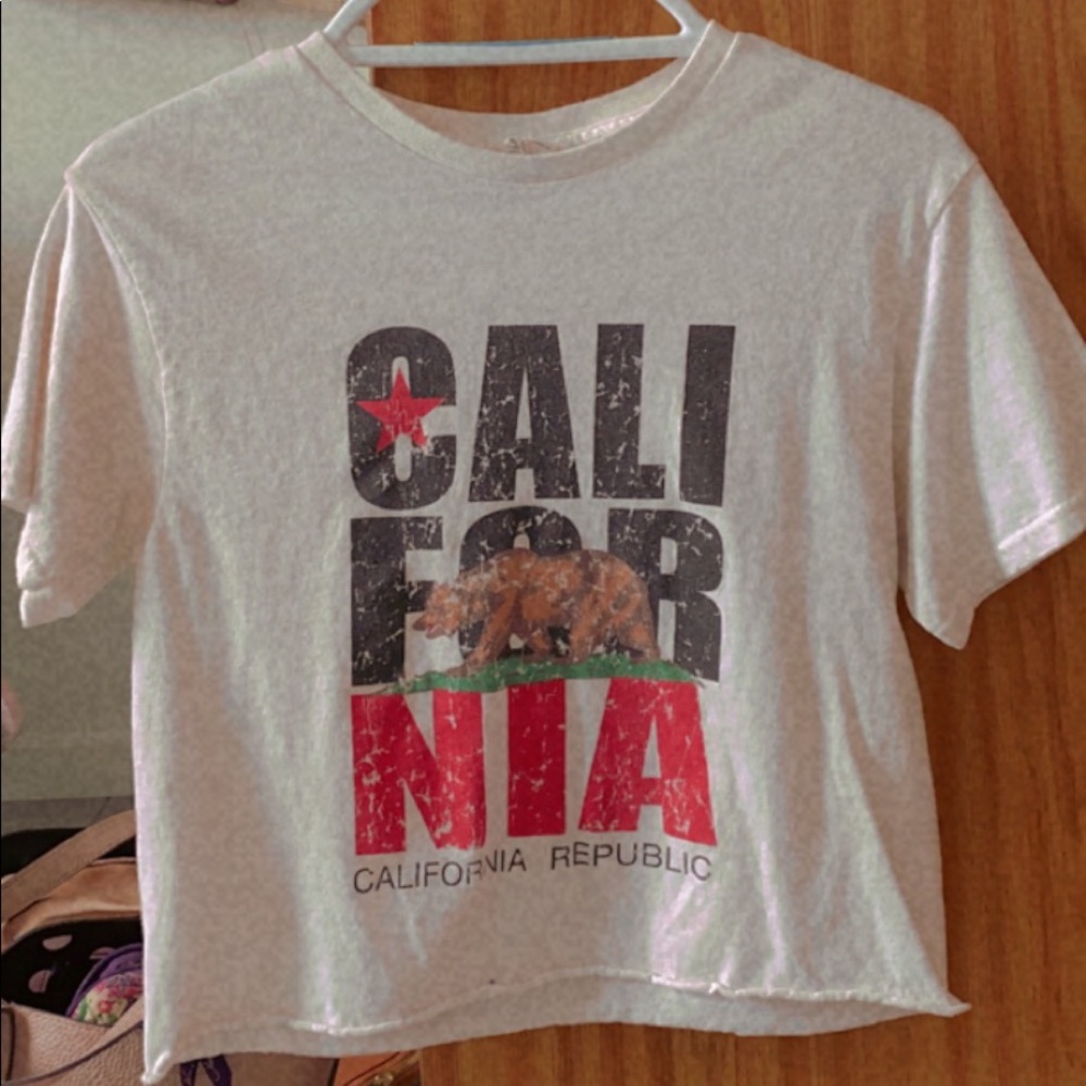 California republic cropped graphic tee